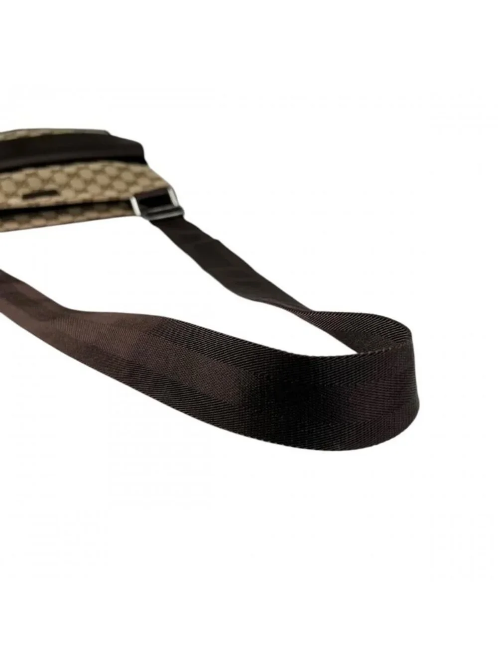 Gucci Shoulder Bag Crossbody GG Canvas Leather Brown Silver